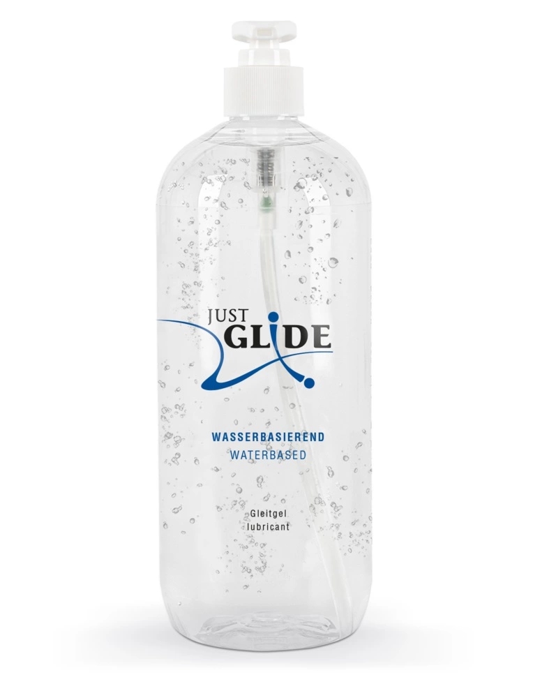 Just Glide Lubrykant wodny 1000 ml, wegański, do skóry wrażliwej, bezzapachowy, duża pojemność