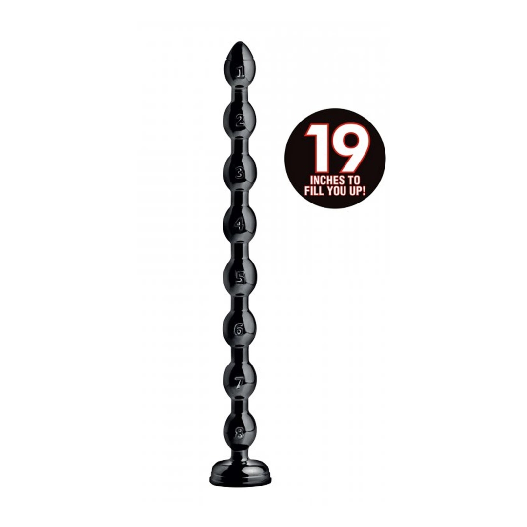 XR Brands Spiralny moduł anatomiczny 48 cm, czarny, 8 segmentów z przyssawką