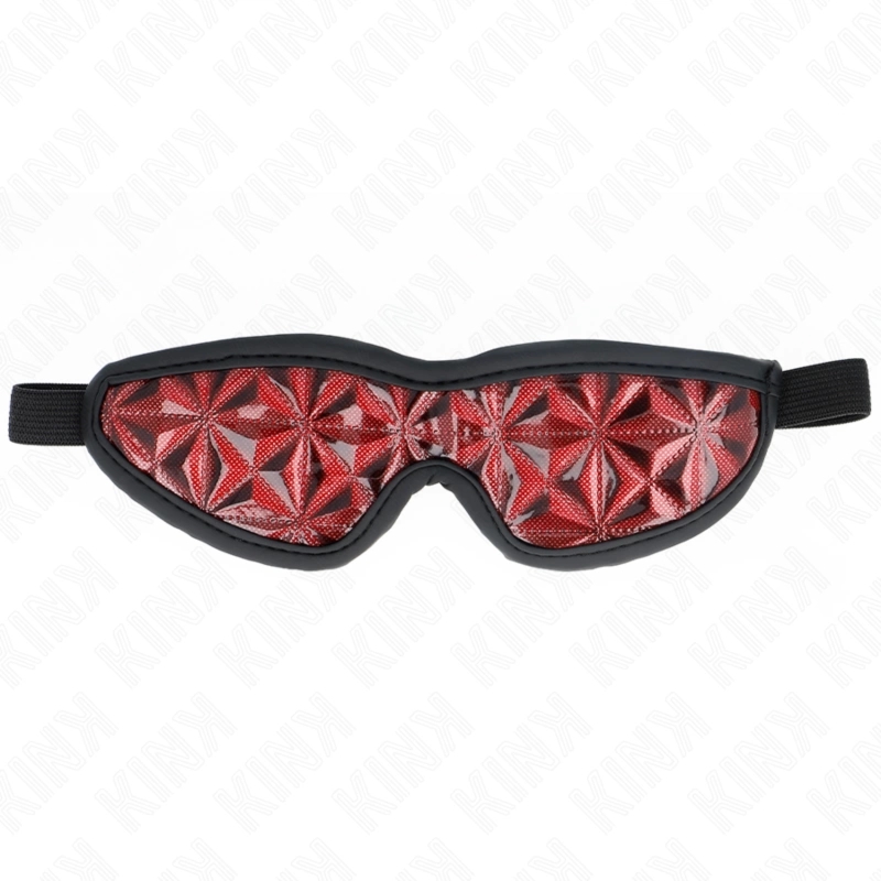 KINK Opaska na Oczy Red Diamond – elastyczna maska 20,5x6 cm, diamentowy wzór, czerwony