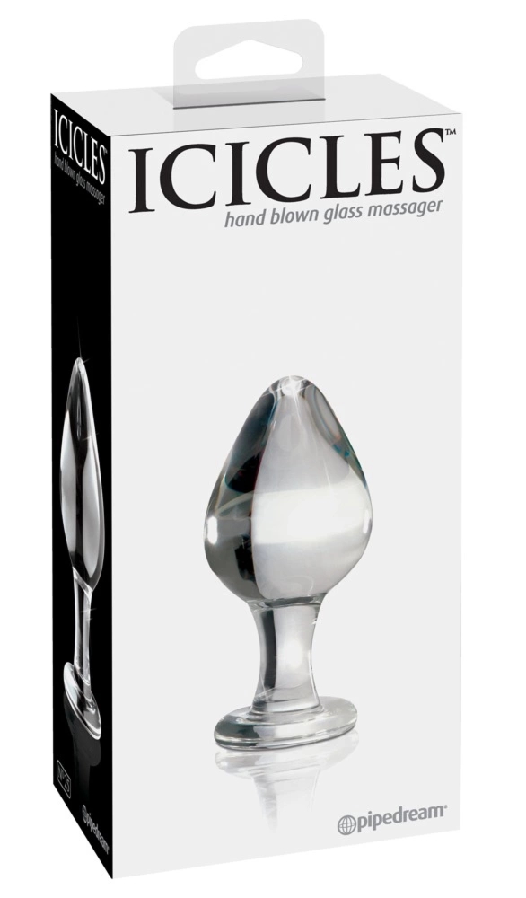 Pipedream Icicles szklany korek do masażu, hipoalergiczny, ręcznie wykonany, 9 cm