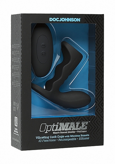 PIERŚCIEŃ NA PENISA Z WIBRACJAMI- CZARNY  0690-32-BX - Vibrating Cock Cage with Wireless Remote - Black