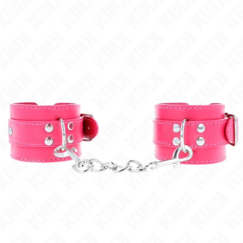 KINK Opaski na nadgarstki Malinowa Róża – Regulowane, wyściółka, 20-28 cm