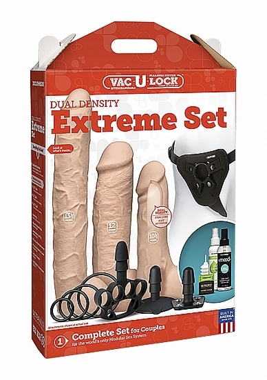 Duży Zestaw Strap-On 1051-30-BX - Dual Density Extreme Set - Flesh