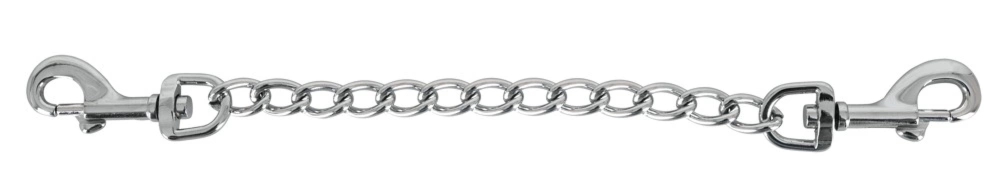 ZADO Srebrny Łańcuszek 15 cm, dwa karabińczyki, metalowy, uniwersalny