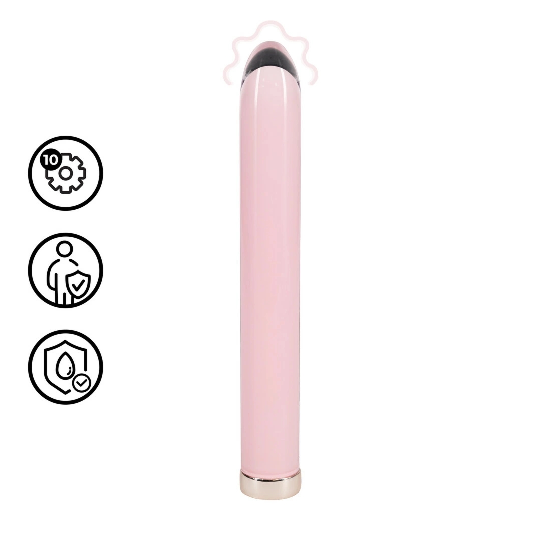 Loveline Glass Vibe Pink – szklany model prosty 18 cm, gładka powierzchnia