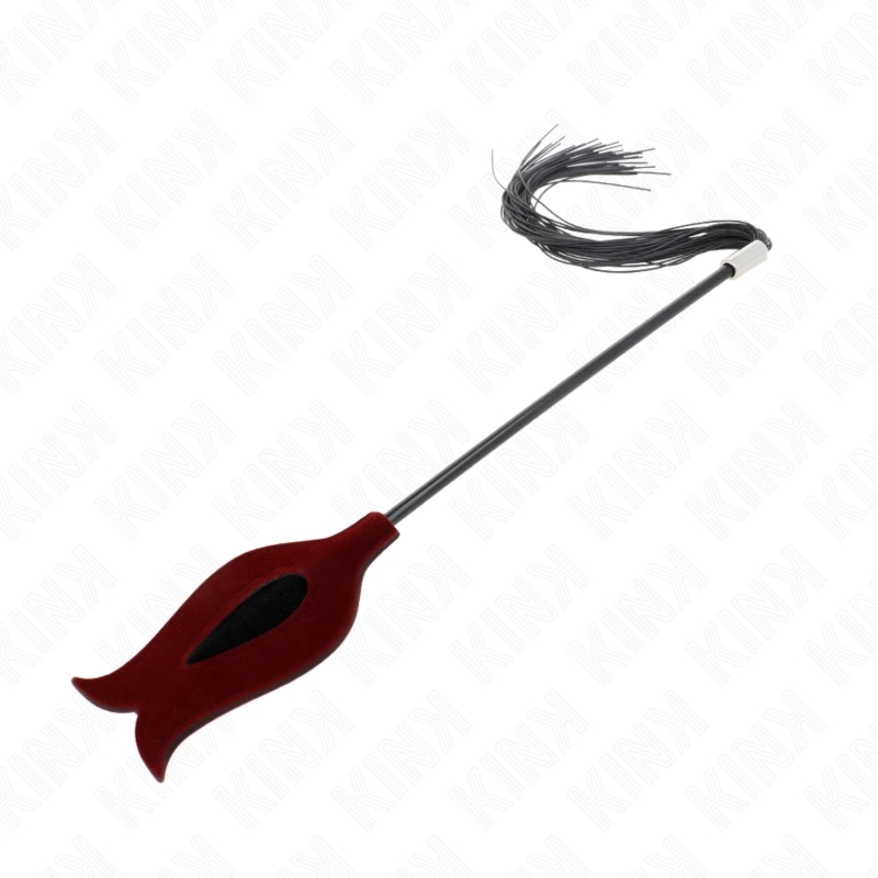 KINK Silikonowy Bicz Róża 45 cm – stylowy model, trwały silikon, czarno-czerwony