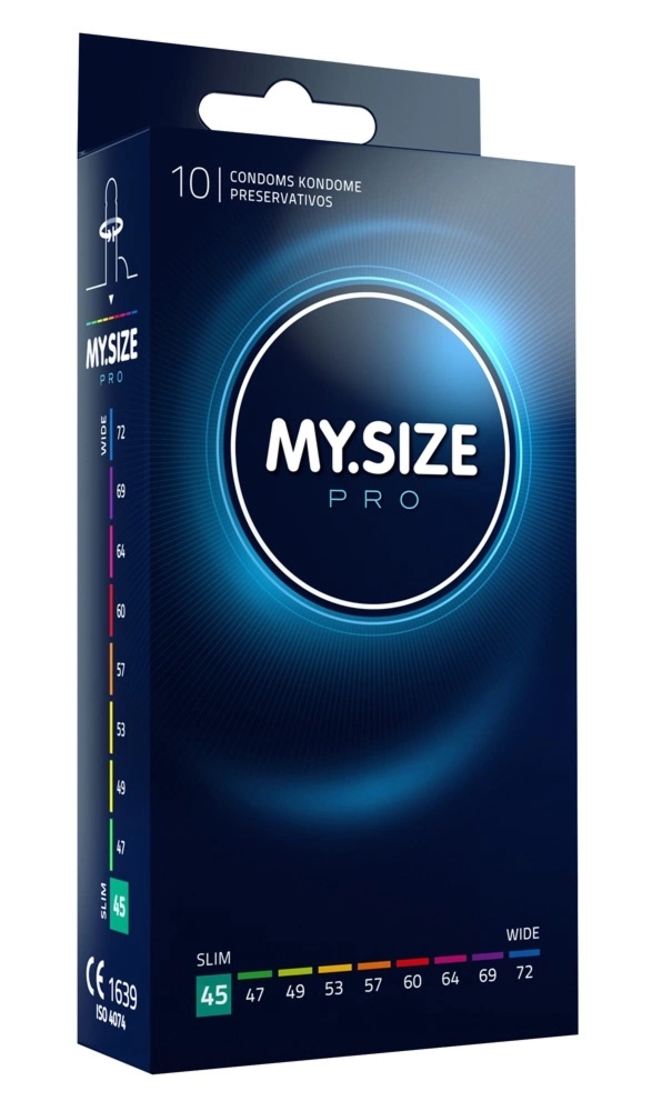 MY.SIZE PRO 45 mm 10 szt. – ultracienkie prezerwatywy Vytex, hypoalergiczne