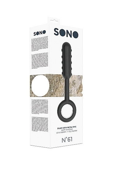 DILDO z metalowym pierścieniem No. 61 - No. 61 - Dildo With Metal Ring - Black