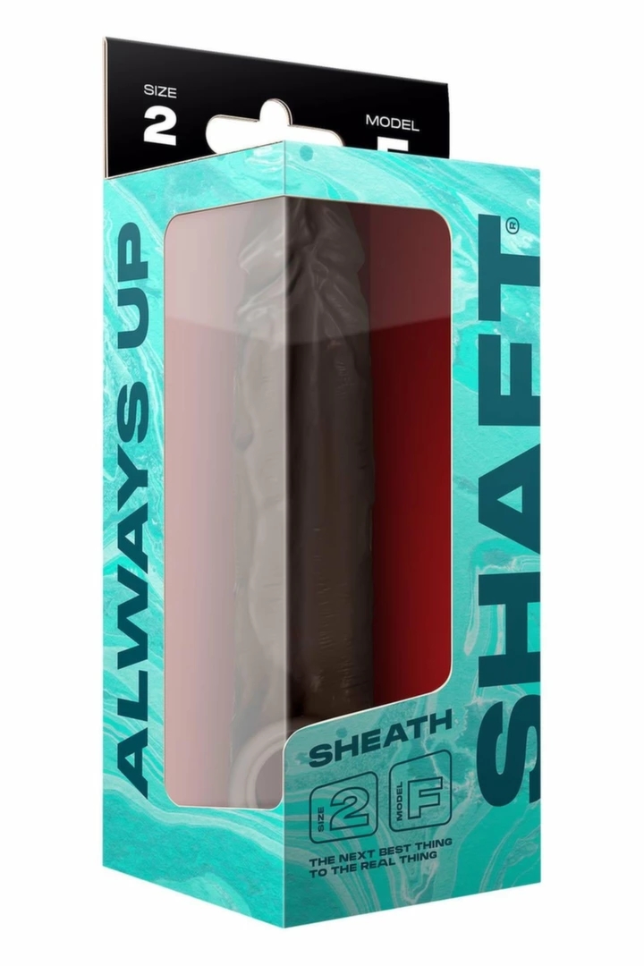 SHAFT Sheath Model F 6.9" Liquid Silicone Mahogany – elastyczna nakładka Flexiskin™, anatomiczna