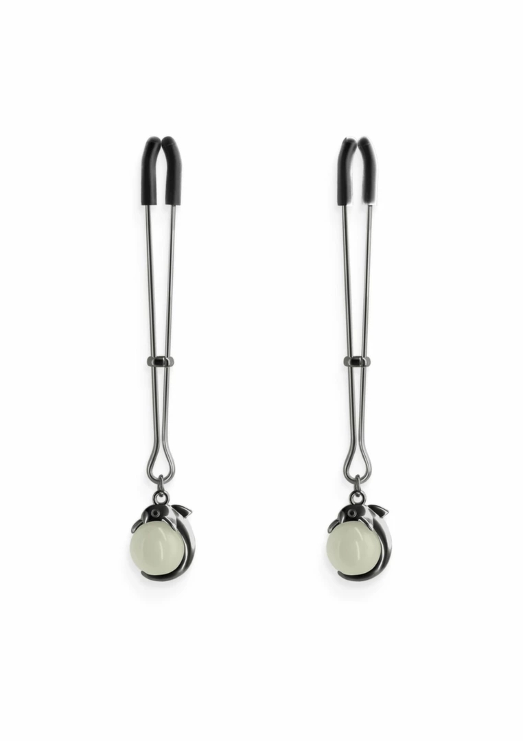 NS Novelties Nipple Clamps G1 regulowane klamry metalowe z silikonowymi końcówkami