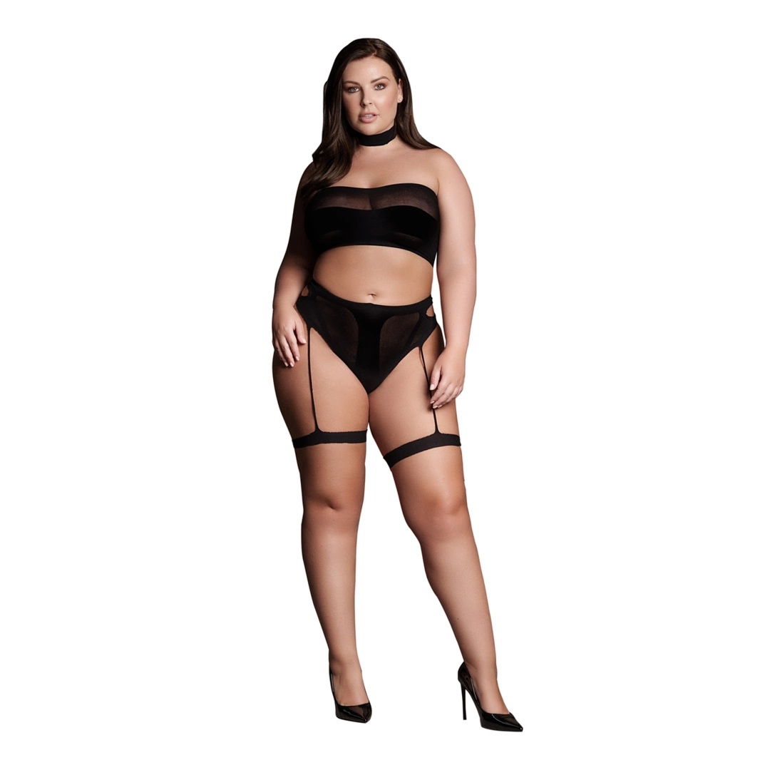 Le Desir Ananke Plus Size Komplet 3-Częściowy, Czarny XL-XXXXL, Elastyczny, Nowoczesny Design