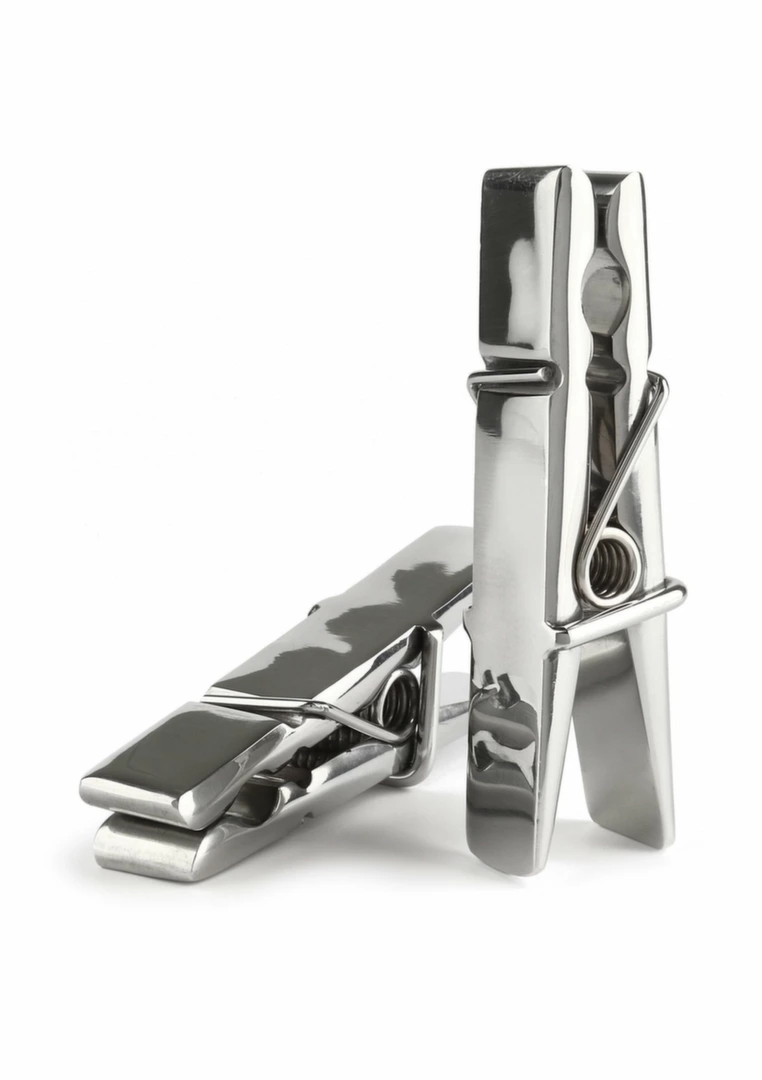 Mr. Steel Clothespins stalowe klamry z precyzyjnym dociskiem, mechanizm sprężynowy 2 szt.