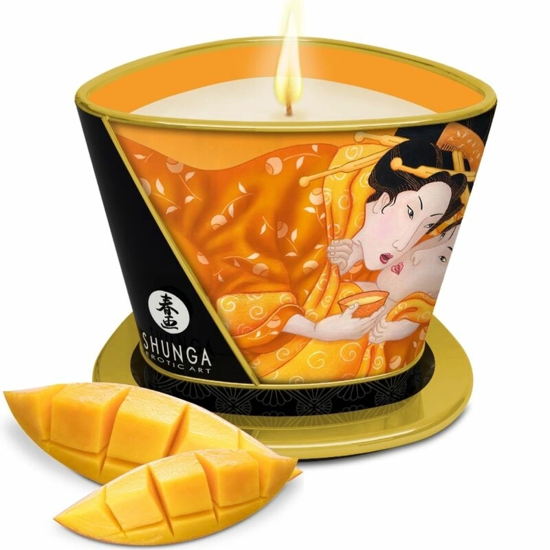 SHUNGA Świeca do masażu Mango 170ml – naturalny olejek do masażu z egzotycznym aromatem