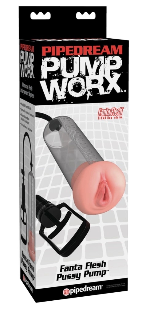 Pipedream Pump Worx Transparentna pompa intymna z anatomicznym wkładem 26 cm i skalą pomiarową