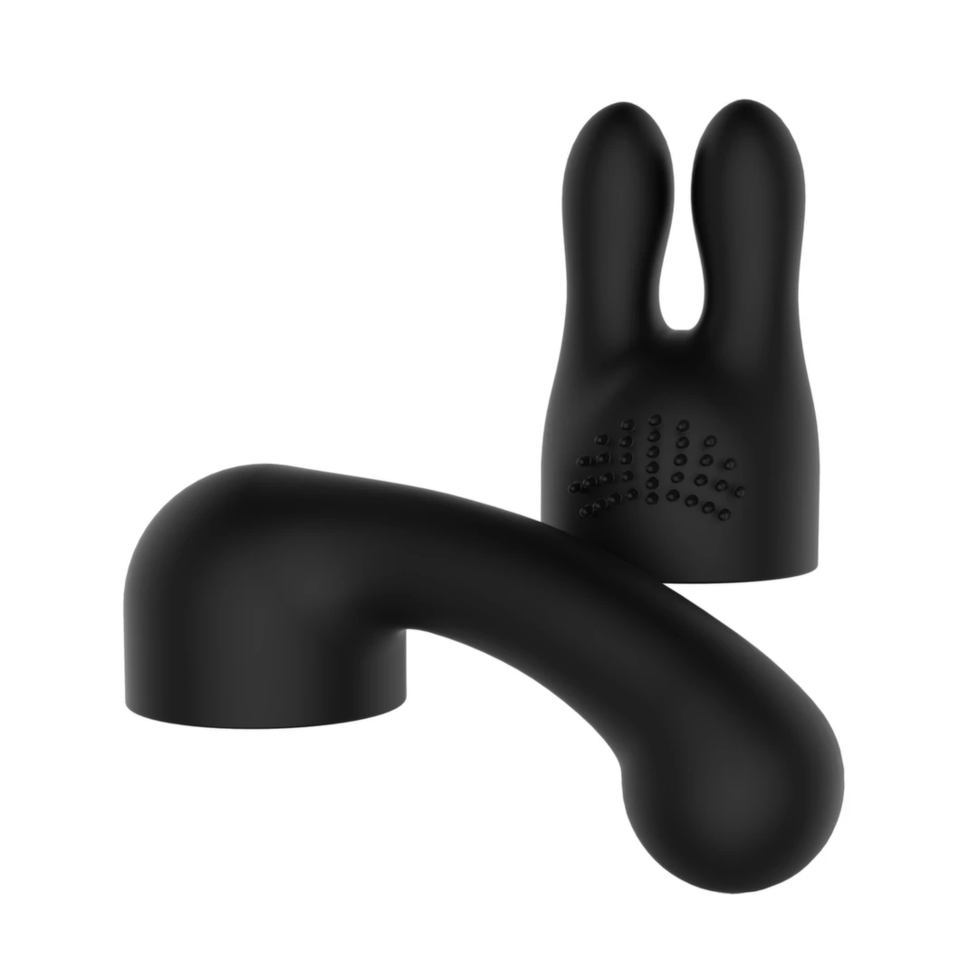 Bodywand Curve Accessory Black – zestaw 2 silikonowych końcówek do masażera, czarny