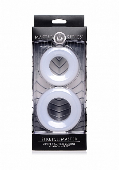 Zestaw otworów tunelów analnych - Stretch Master - 2 pc Silicone Anal Grommet Set - biały AG129