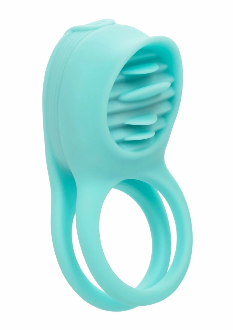 CalExotics French Kiss Enhancer silikonowy pierścień wibrujący, 12 trybów, USB, ergonomiczny fioletowy