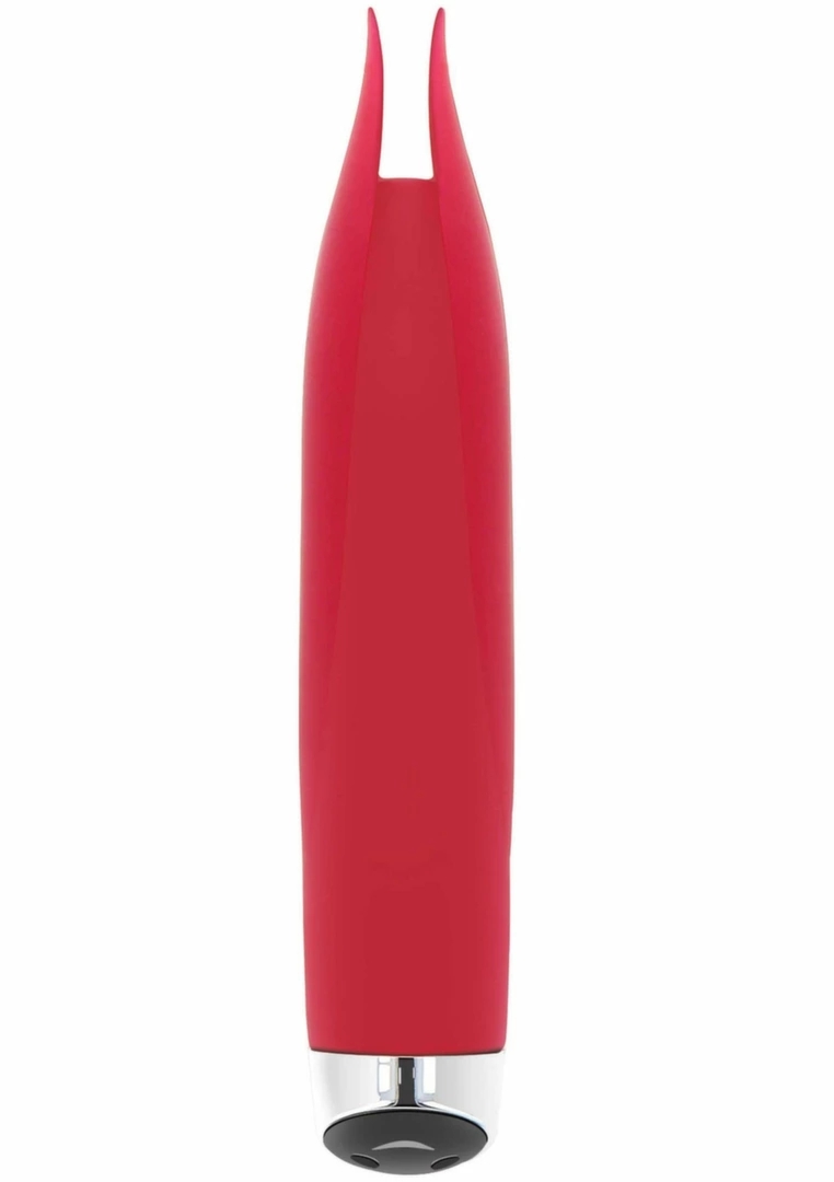TOYJOY Light My Fire Vibrator silikonowy, 7 trybow, USB, fioletowy, podwójna wypustka