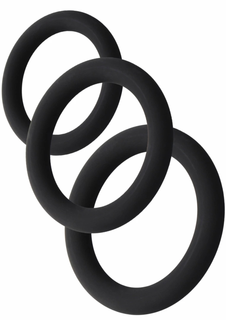 Hidden Desire Stamina Starter C-Rings 3 silikonowe pierścienie, 3 rozmiary, czarny