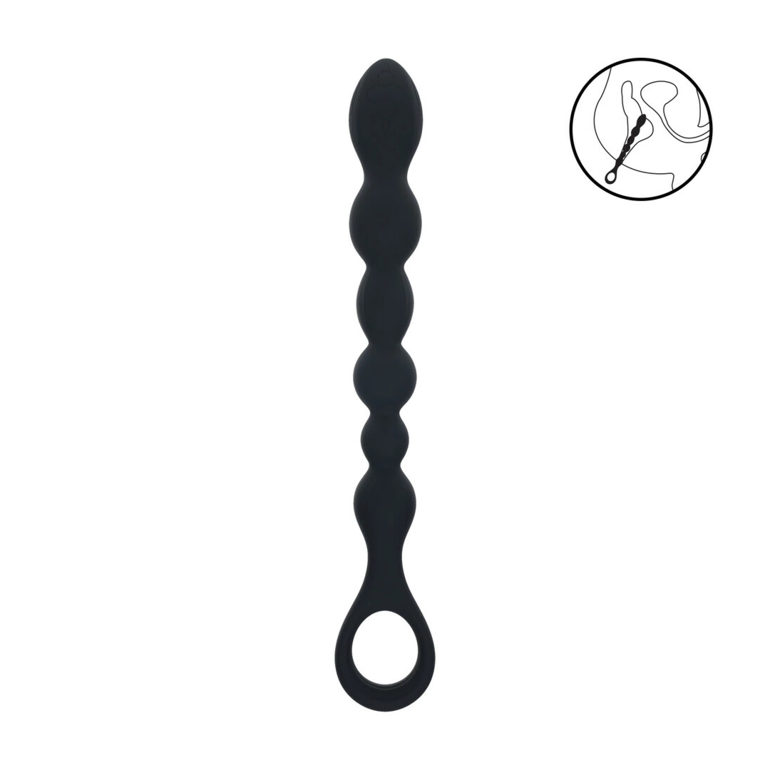 LEVELZ Beaded Snake Czarna Sonda Silikonowa z Uchwyt Loop, Elastyczny Model Anatomiczny