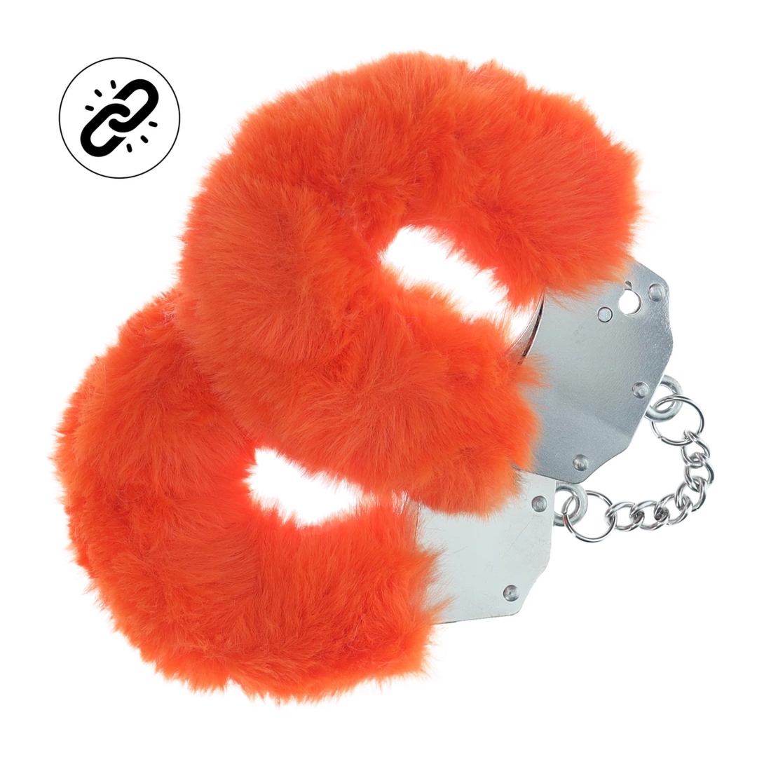 Ouch! Kajdanki Fluffy Pomarańczowe Heavy Duty – komfortowe, szybkie zamykanie