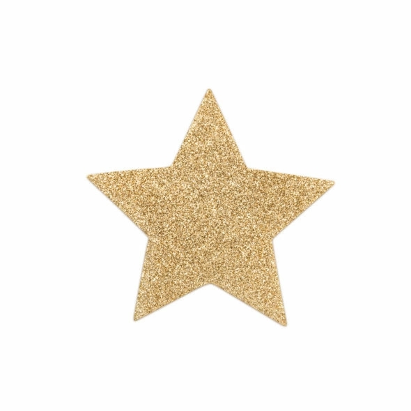 Bijoux Indiscrets FLASH GOLDEN STAR – samoprzylepne ozdoby na ciało złote gwiazdy, wielokrotnego użytku