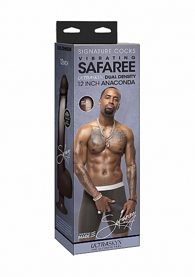 REALISTYCZNY PENIS Z WIBRACJAMI- BRĄZOWY 8160-17-BX - Safaree Samuels Anaconda - 12 Inch ULTRASKYN Cock