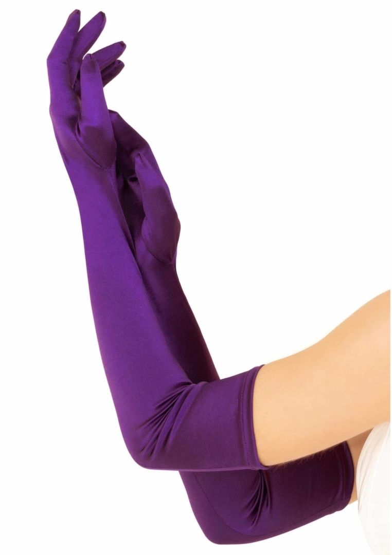 Leg Avenue Extra Long Satynowe Rękawiczki Operowe czarne, 60 cm, elastyczna satyna