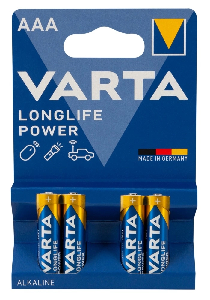 Varta AAA LR03 Baterie Alkaliczne 1,5V 4 sztuki – wysoka wydajność, uniwersalne zastosowanie