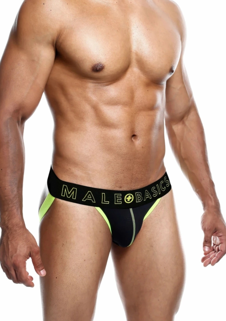 MaleBasics Neon Jock anatomiczna bielizna męska neonowa z oddychającą mikroporowatą tkaniną