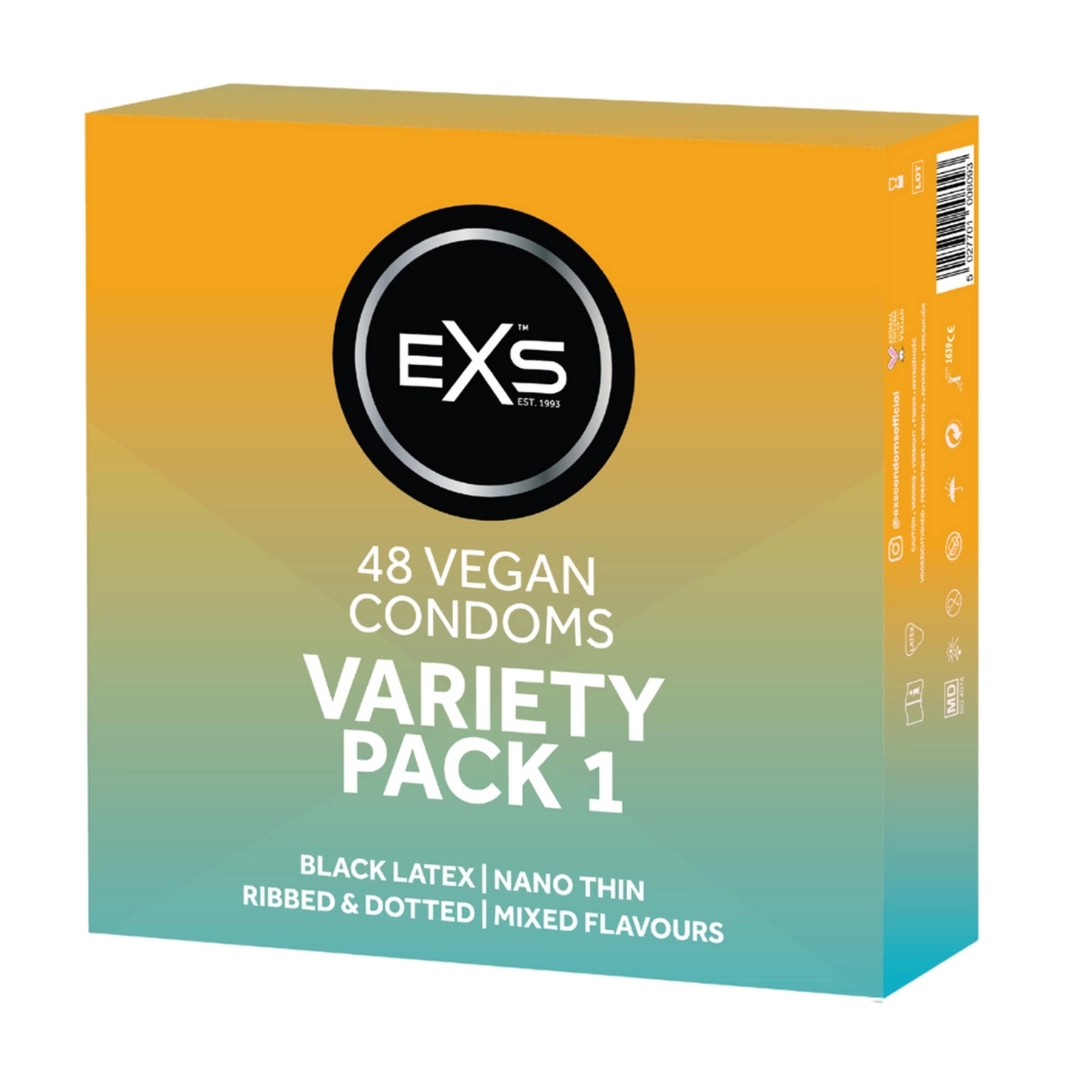 EXS Variety Pack 48 szt. zestaw prezerwatyw premium, mix rodzajów i efektów