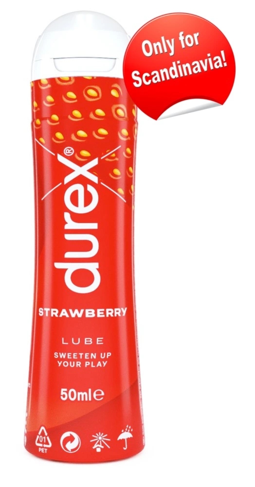 Durex Strawberry Lubrykant wodny 50ml – truskawkowy aromat, bez cukru, do pielęgnacji stref intymnych
