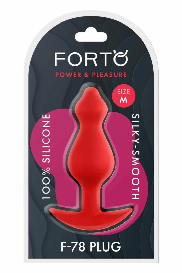 FORTO F-78 POINTEE Plug Medium Red silikonowy anatomiczny korek segmentowany, średni, czerwony