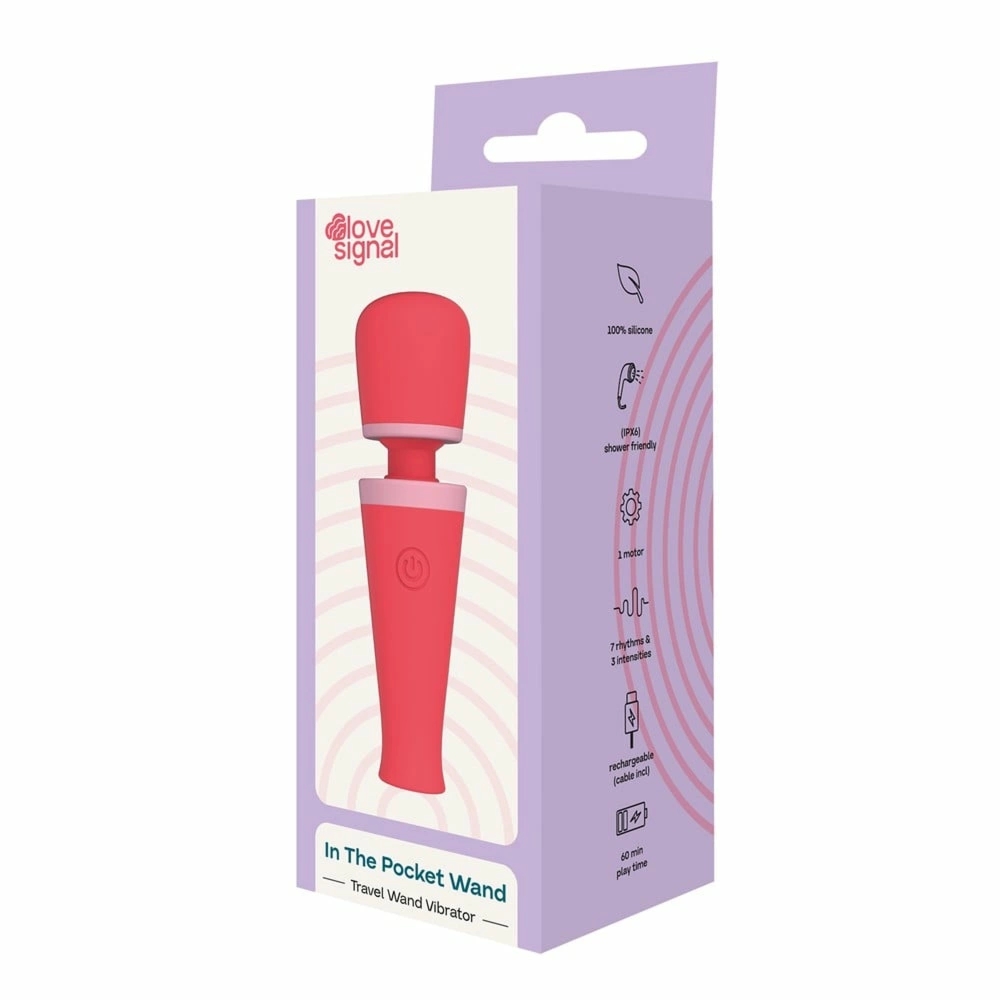 Dreamtoys Love Signal In The Pocket Wand mini masażer USB, silikonowy, 12,5 cm, IPX6