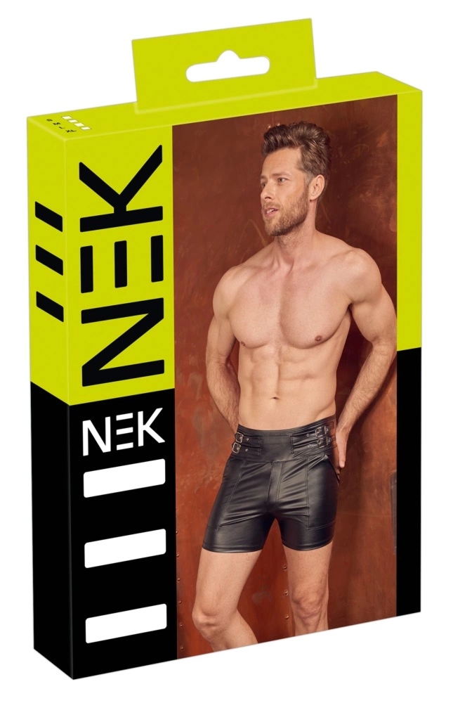 NEK Szorty Męskie Czarne L high waist z regulacją pasków i zamkiem