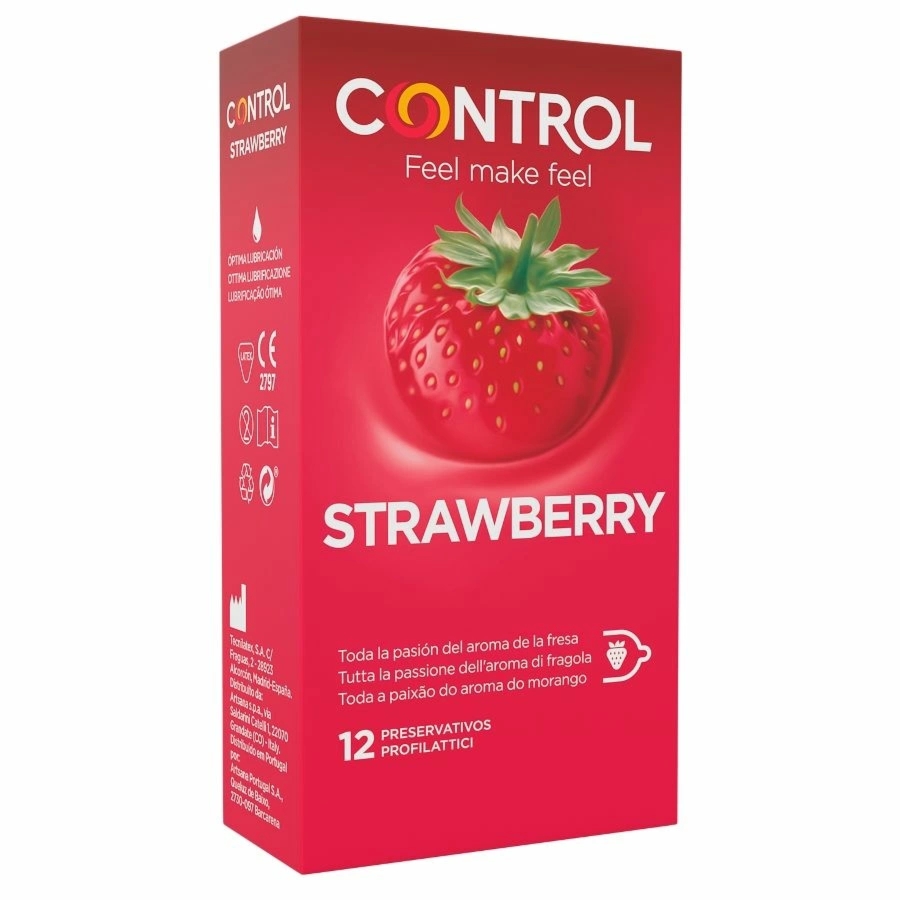 Control Originals Adapta Truskawkowy 12 szt. prezerwatywy anatomiczne – aromat truskawki
