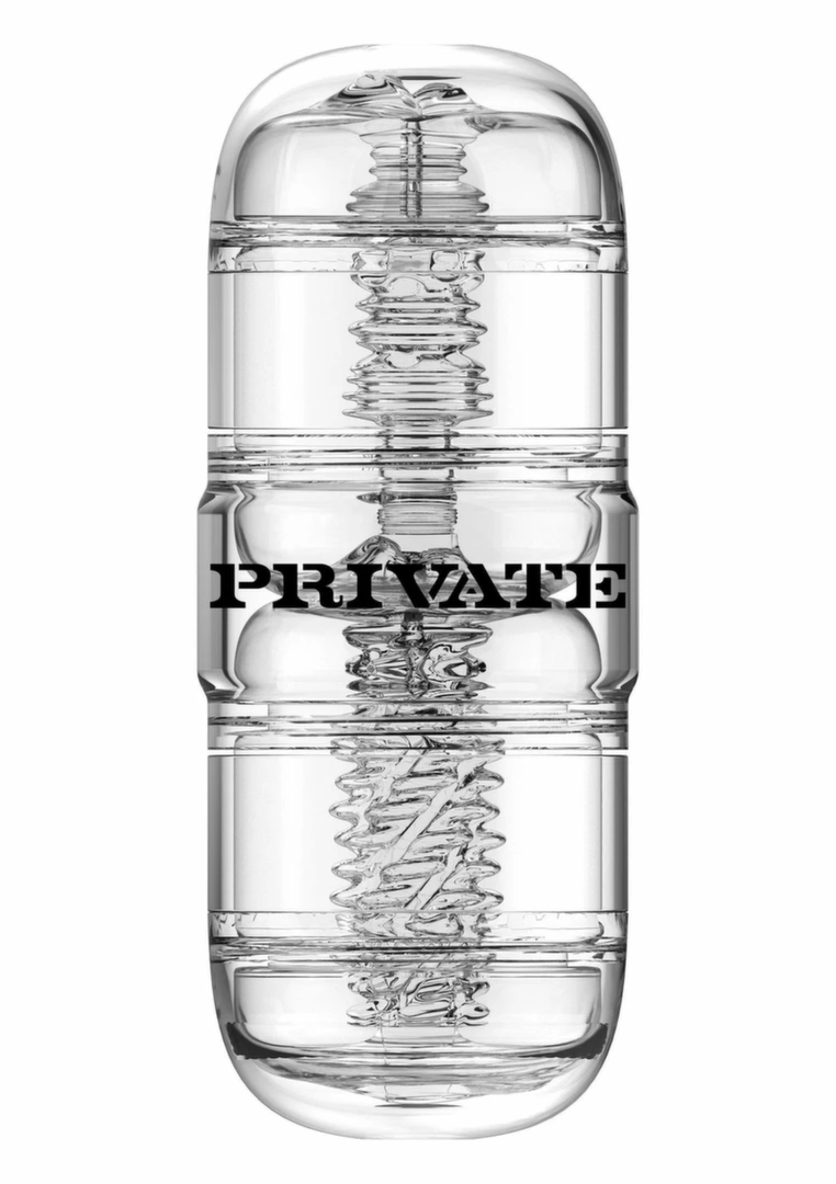 PRIVATE Clear Shot Double – transparentna maszyna intymna 3w1, twarde etui, trzy wejścia