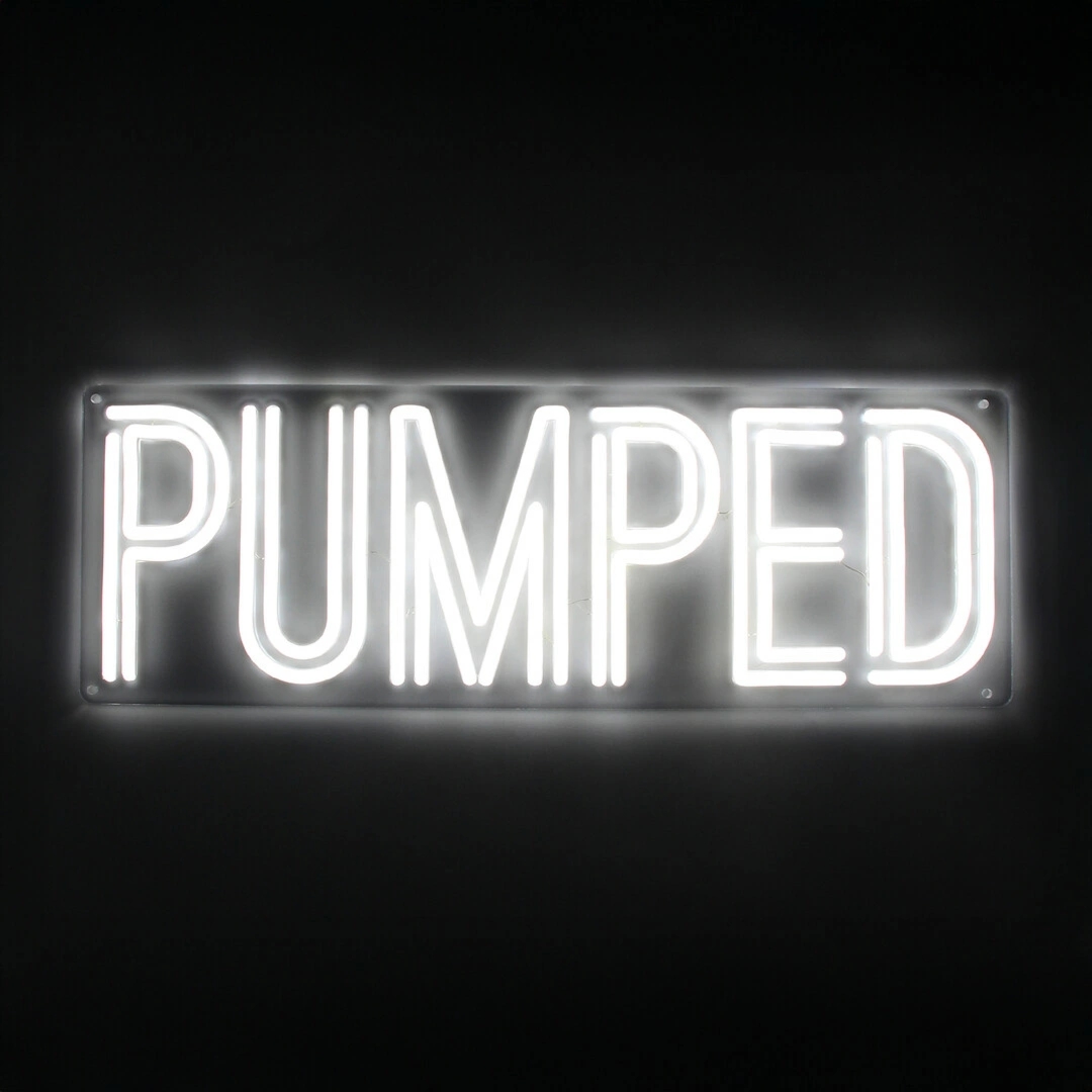 LED Neon Brand Sign Pumped – tablica reklamowa LED z zasilaczem EU, montaż na ścianie