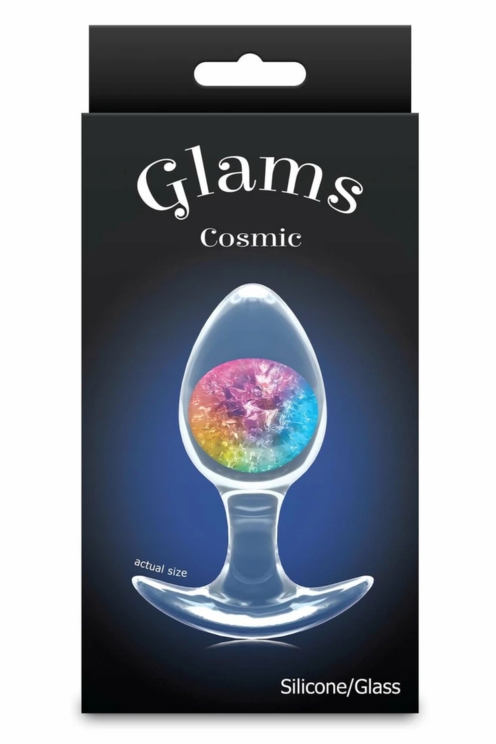 Cosmic Glams Medium Rainbow – silikonowy korek z efektem tęczy, 9,5 cm