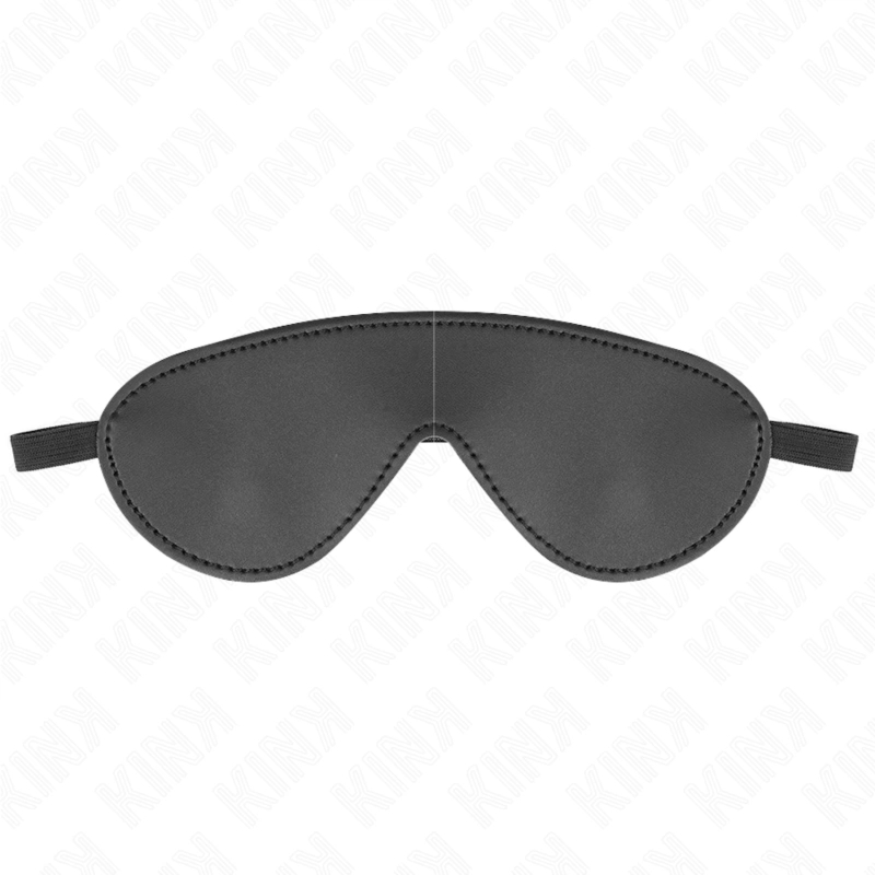 KINK Opaska na Oczy Prosta Czarna 19,5x7,5 cm – skórzana, regulowana, miękka wyściółka