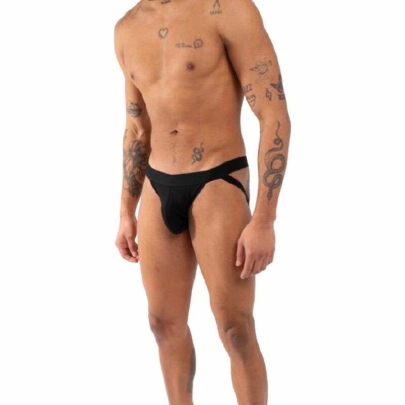 BURN 011 Jockstrap podwojny czarny L – pas biodrowy z podwójnym systemem, przewiewny i elastyczny
