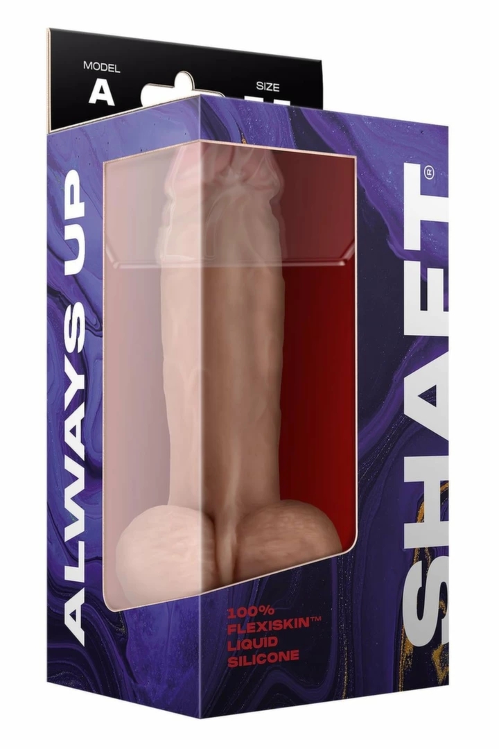 SHAFT Model A 7.5" Liquid Silicone – anatomiczny model z przyssawką i jądrami, Pine, Flexiskin™