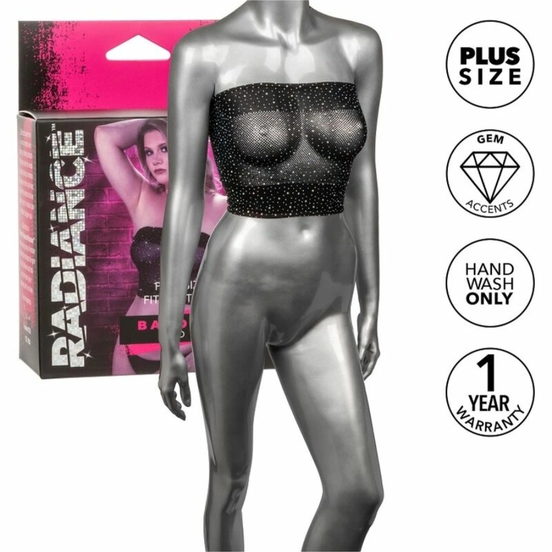 CalExotics Radiance top bandeau Plus Size 3X z kryształkami, siateczka