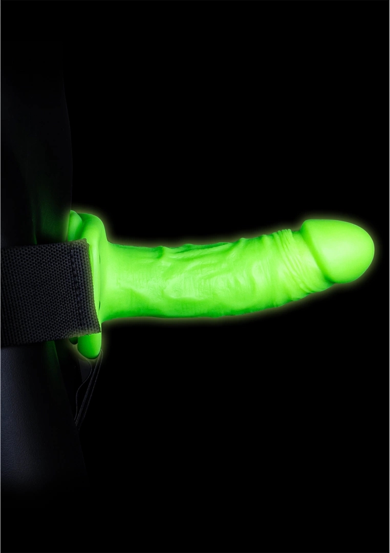 Ouch! Glow in the Dark Uprząż z Paskiem, 18 cm, Fluorescencyjna, Zielona, Regulowana