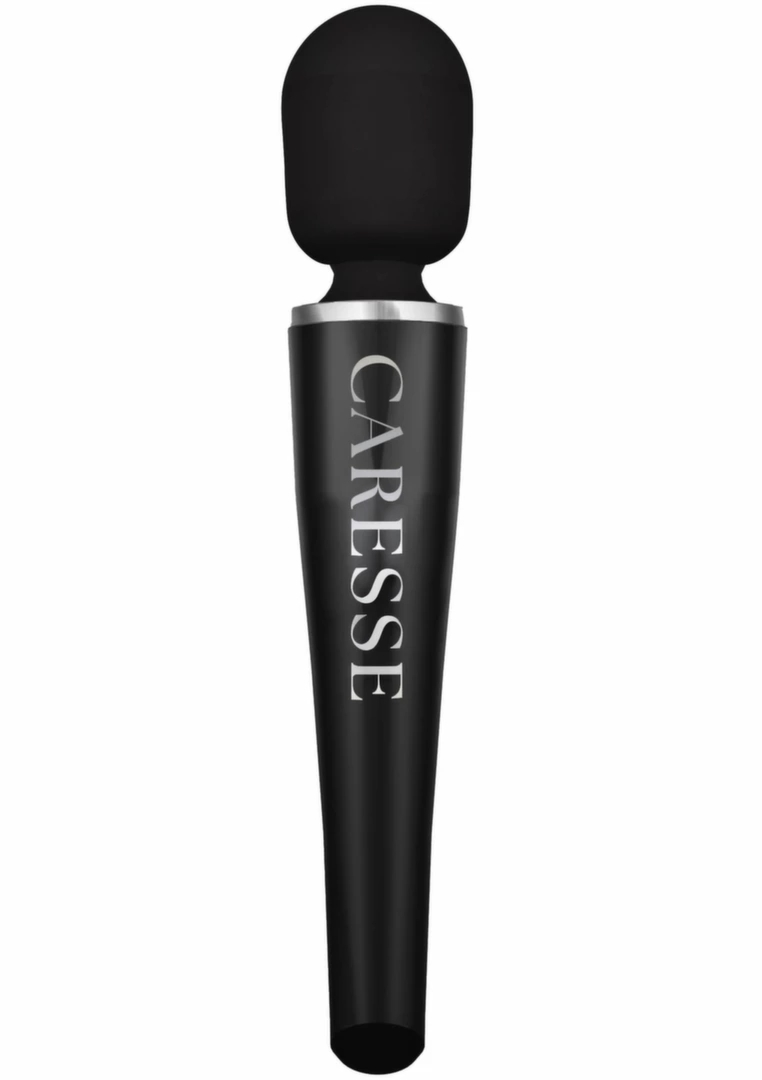 CARESSE Pro Wand Massager 30,6 cm masażer osobisty 5 trybów, IPX7, silikon medyczny, czarny