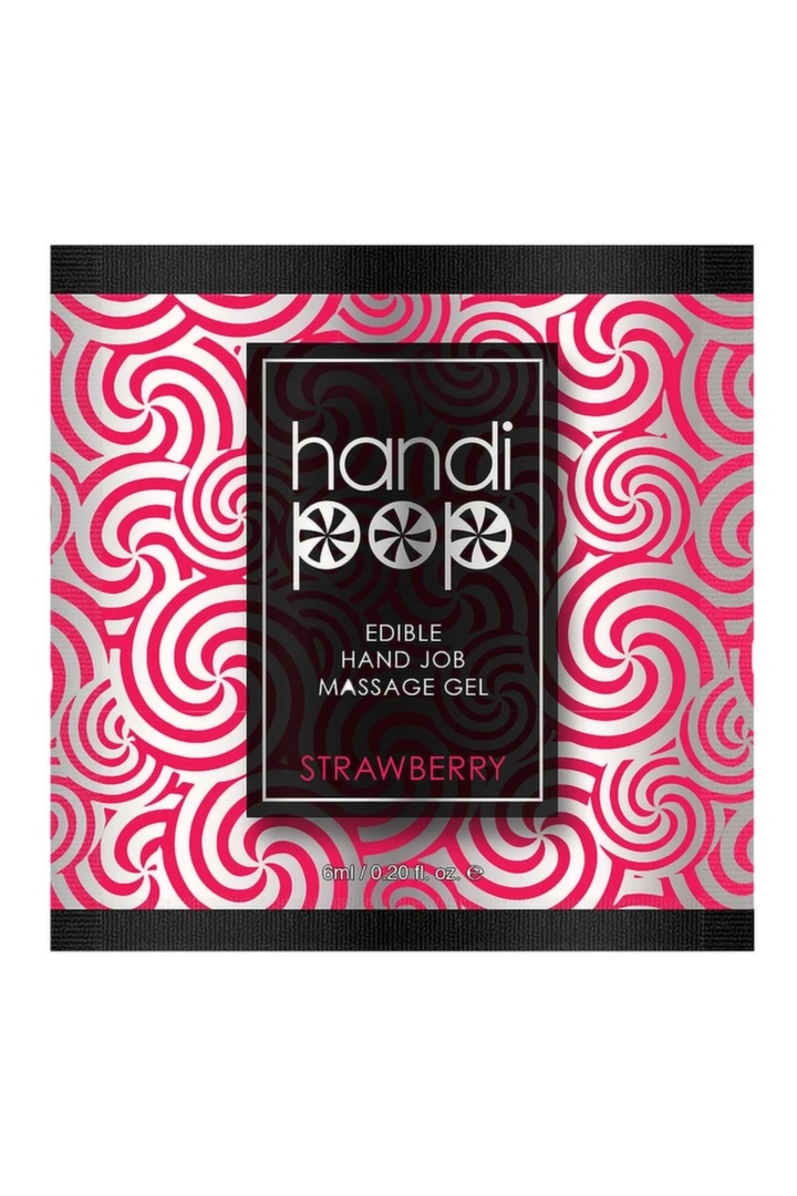 Sensuva HandiPop żel do masażu dłoni jadalny truskawkowy 6 ml, wodno-silikonowa formuła