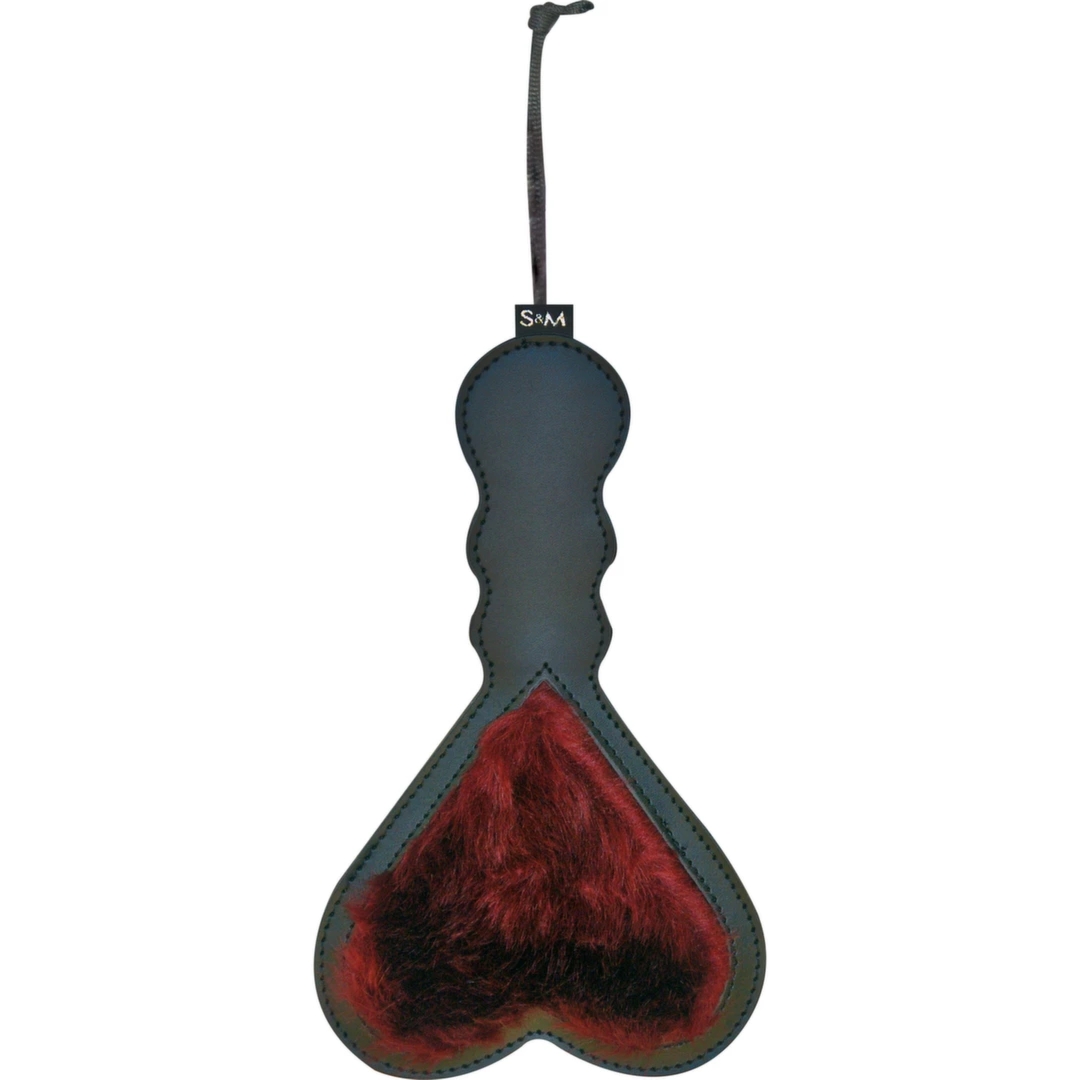 Sportsheets S&M Enchanted Heart Paddle – dwustronna packa serce 26 cm, futerko i gładka powierzchnia