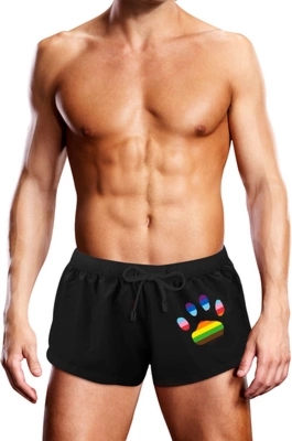 Prowler Bokserki kąpielowe Paw XL czarne, szybkoschnące, tęczowe logo