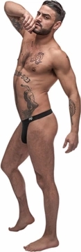 Male Power Pure Comfort Modal LXL – stringi męskie z panelem, szeroki pas, czarne