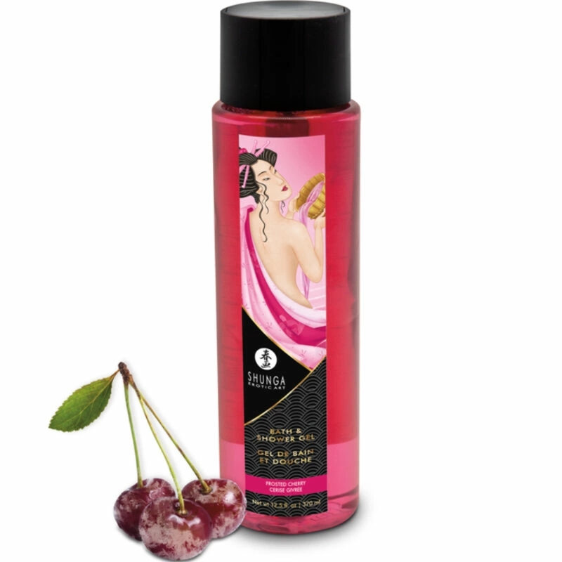 Shunga Żel do kąpieli i pod prysznic Frozen Cherry 370ml – wegański, mrożona wiśnia, delikatna piana
